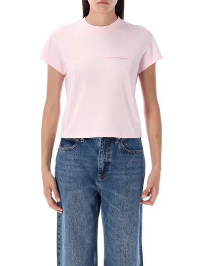 Alexander Wang Shrunken Logo Tee In Pink