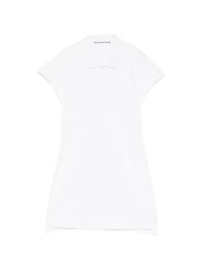 Alexander Wang Shrunken Mini Polo Dress In White