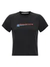 Alexander Wang Logo-print Embellished Cropped Cotton T-shirt In Black