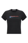Alexander Wang Logo-print Embellished Cropped Cotton T-shirt In Black