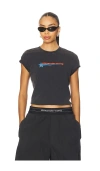 Alexander Wang Omens Washed Black Shrunken Round-neck Cotton-jersey T-shirt In Multi