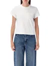 Alexander Wang Fitted Shrunken Tee With Classic Crew Neckline In White