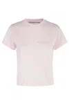 Alexander Wang Cotton Shrunken Logo T-shirt Clothing In Pink