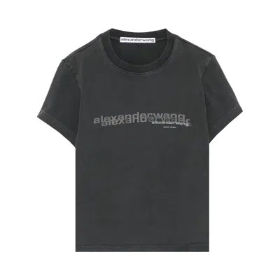 Pre-owned Alexander Wang Shrunken Tee 'washed Black' | Women's Size M