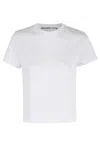 Alexander Wang Fitted Shrunken Tee With Classic Crew Neckline In White