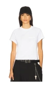 Alexander Wang Fitted Shrunken Tee With Classic Crew Neckline In White