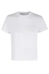 Alexander Wang Fitted Shrunken Tee With Classic Crew Neckline In White