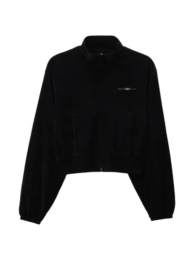 Alexander Wang Shrunken Track Jacket In Black