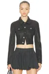 Alexander Wang Shrunken Trucker Jacket In Black