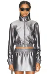 Alexander Wang Shrunken Zip-up Jacket In Gray