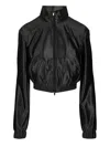 Alexander Wang Shrunken Zip-up Jacket Sweatshirts Black In Black