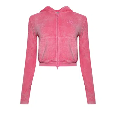 Pre-owned Alexander Wang Shrunken Zip-up 'washed Lotus' | Pink | Women's Size S