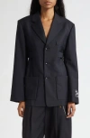 Alexander Wang Structured Oversized Black Jacket With Tailored Fit And Notch Lapel In Blue