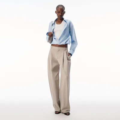 Alexander Wang Side Zip Mid-rise Tailored Pant In Gray