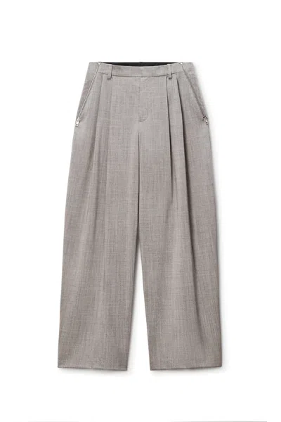 Alexander Wang Side Zip Mid-rise Tailored Pant Light Heather Grey In Gray