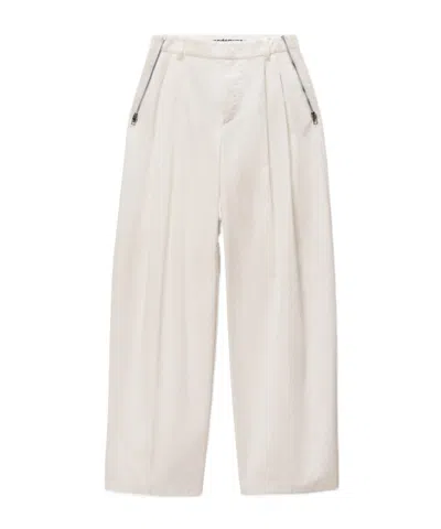 Alexander Wang Side Zip Mid-rise Tailored Pant In White
