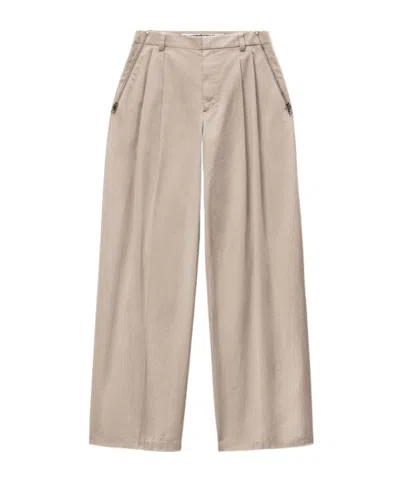 Alexander Wang Side Zip Mid-rise Tailored Pant In Brown