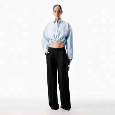 Alexander Wang Side Zipper Mid-rise Tailored Pant In Black