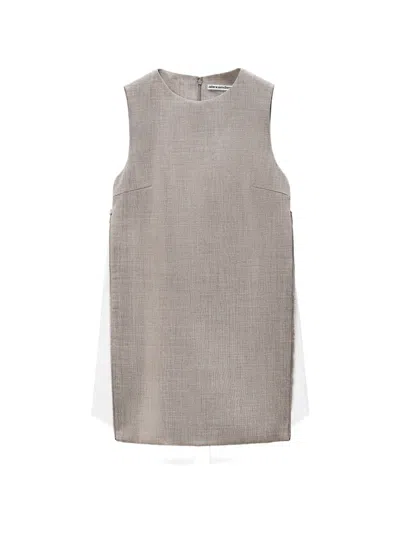 Alexander Wang Side-zip Shift Mini Dress In Gray