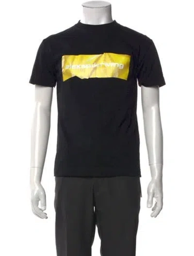 Pre-owned Alexander Wang Signature Logo Graphic Print T-shirt In Black