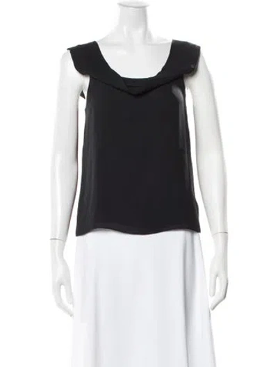Pre-owned Alexander Wang Silk Asymmetrical Top In Black