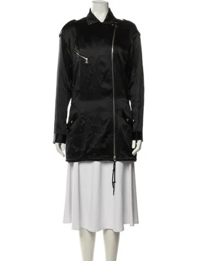 Pre-owned Alexander Wang Silk Biker Jacket In Black