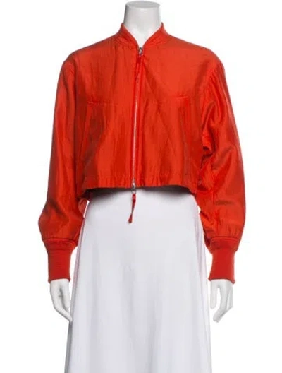 Pre-owned Alexander Wang Silk Bomber Jacket In Orange