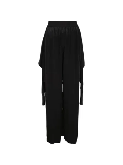 Alexander Wang Silk Charmeuse Boxer Trousers In Black