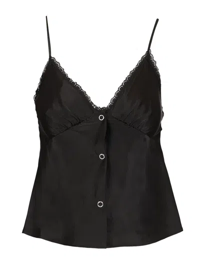 Alexander Wang Silk Charmeuse Camisole Tops Black