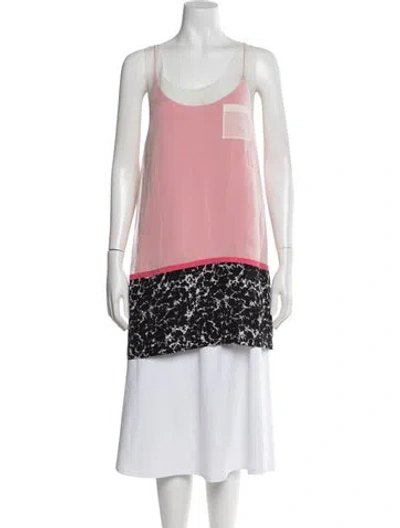 Pre-owned Alexander Wang Silk Colorblock Pattern Tunic In Neutral