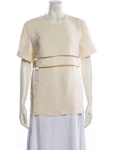Pre-owned Alexander Wang Silk Crew Neck Blouse In Neutral