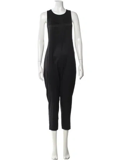 Pre-owned Alexander Wang Silk Crew Neck Jumpsuit In Black