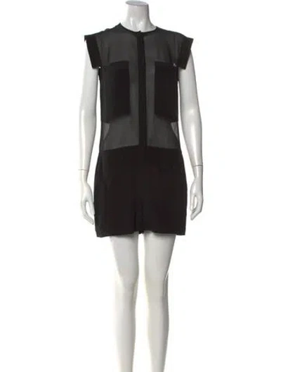 Pre-owned Alexander Wang Silk Crew Neck Romper In Black