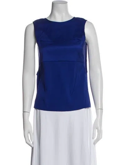 Pre-owned Alexander Wang Silk Crew Neck Top In Blue