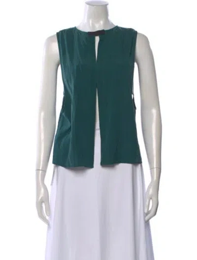 Pre-owned Alexander Wang Silk Crew Neck Top In Green