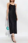 Alexander Wang Logo Hardware Silk Charmeuse Slipdress In Black