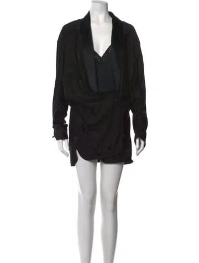 Pre-owned Alexander Wang Silk Graphic Print Jumpsuit In Black