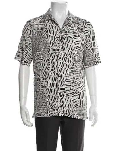 Pre-owned Alexander Wang Silk Graphic Print Shirt In White