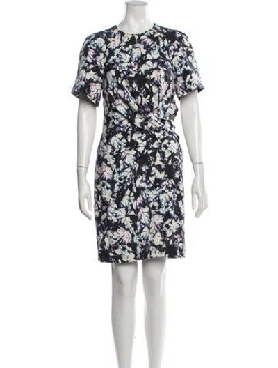Pre-owned Alexander Wang Silk Knee-length Dress In Black/purple/white
