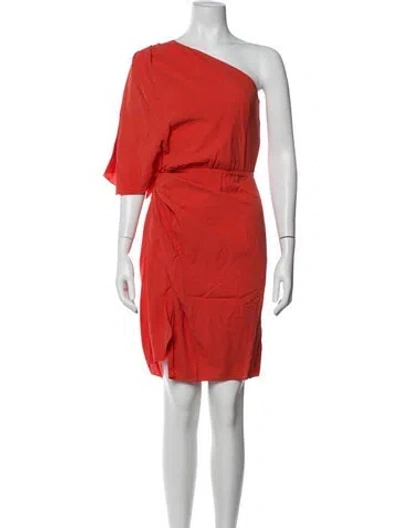 Pre-owned Alexander Wang Silk Knee-length Dress In Orange