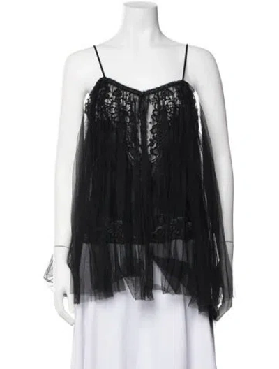 Pre-owned Alexander Wang Silk Lace Pattern Top In Black