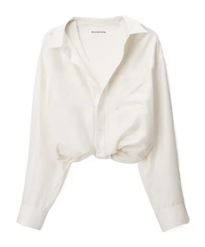 Alexander Wang Silk Layered Cami Shirt Top In White