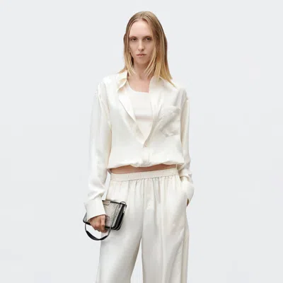 Alexander Wang Silk Layered Cami Shirt Top In Ivory