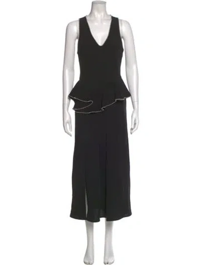 Pre-owned Alexander Wang Silk Long Dress In Black