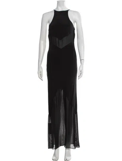 Pre-owned Alexander Wang Silk Long Dress In Black