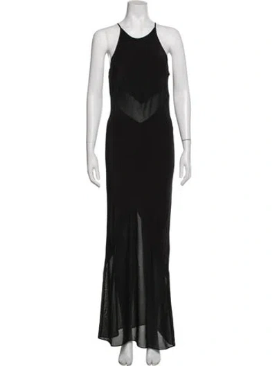 Pre-owned Alexander Wang Silk Long Dress In Black