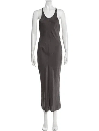 Pre-owned Alexander Wang Silk Long Dress In Gray