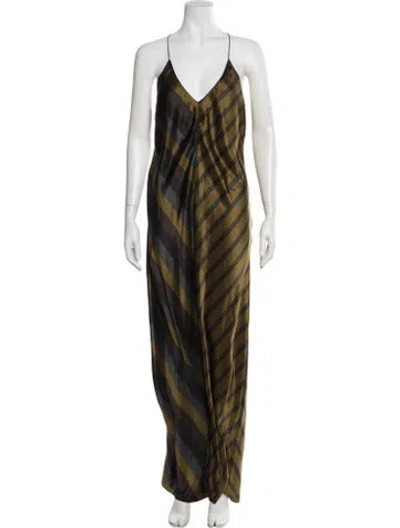Pre-owned Alexander Wang Silk Long Dress In Gray
