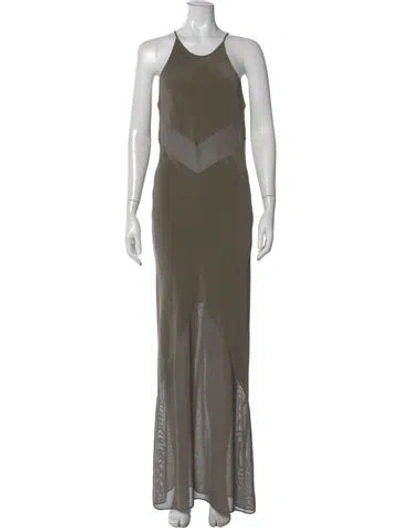 Pre-owned Alexander Wang Silk Long Dress In Green