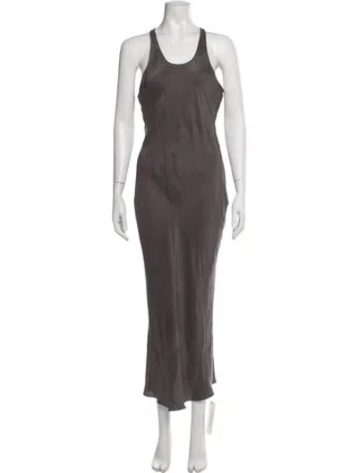 Pre-owned Alexander Wang Silk Long Dress In Grey